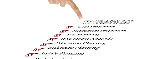 image of hand pointing at financial planning checklist