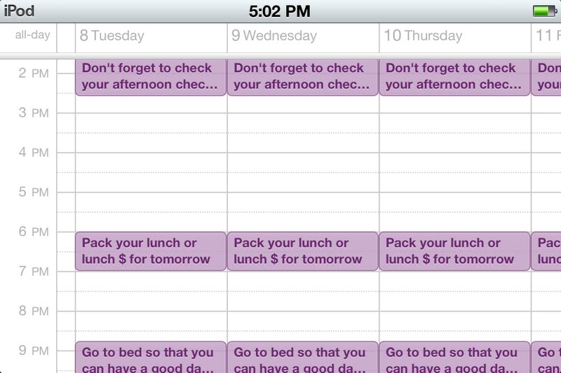 calendar reminders